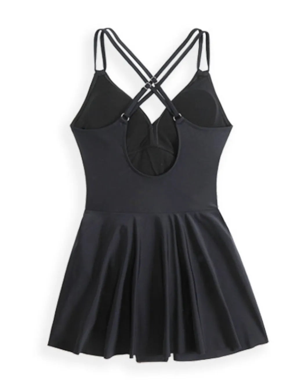 Twisted Front Crisscross Double Spaghetti Strap One-Piece Swimwear - Fashorio