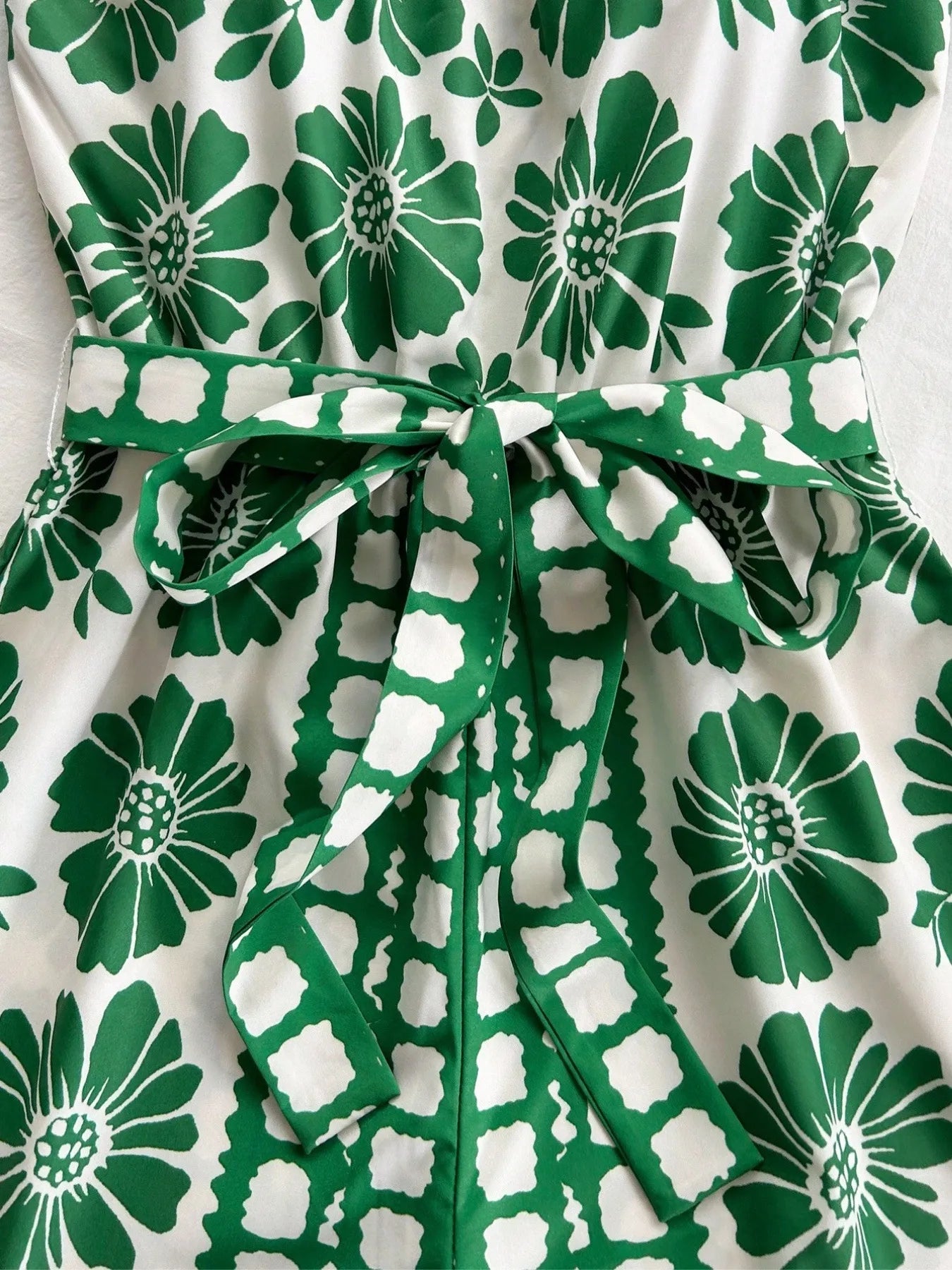 Printed Tube Tie Waist Romper - Fashorio