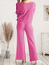 Long Sleeve Lounge Top and Drawstring Pants Set - Fashorio