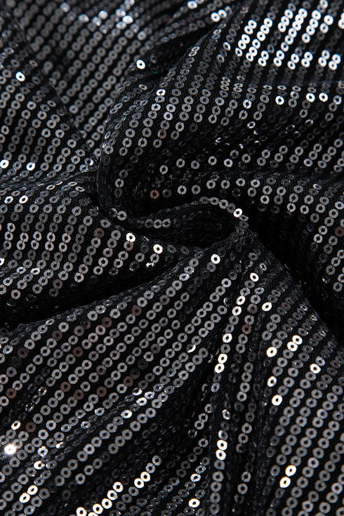 Sequin Surplice Long Sleeve Bodysuit - Fashorio