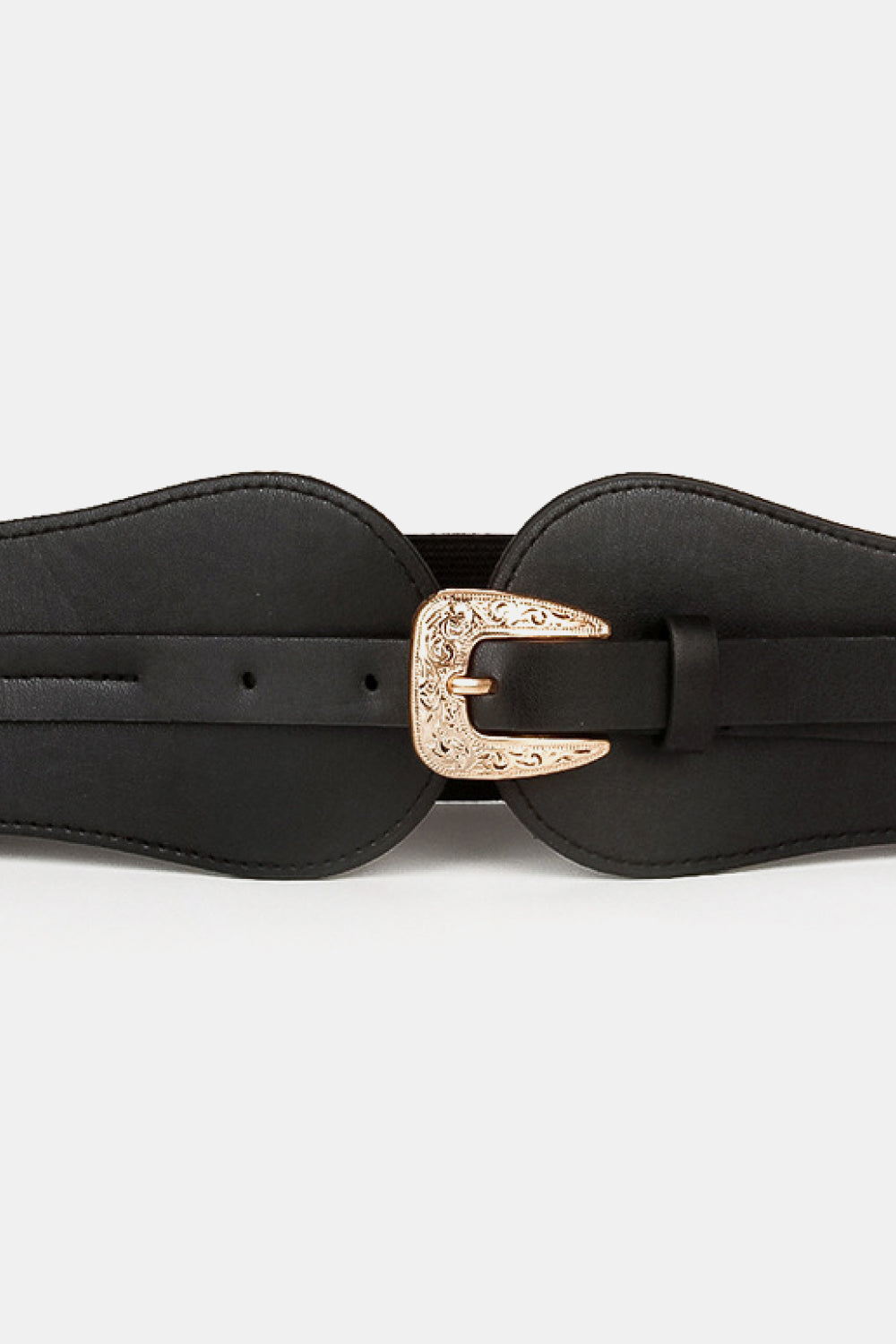 Wide Elastic Belt with Alloy Buckle - Fashorio