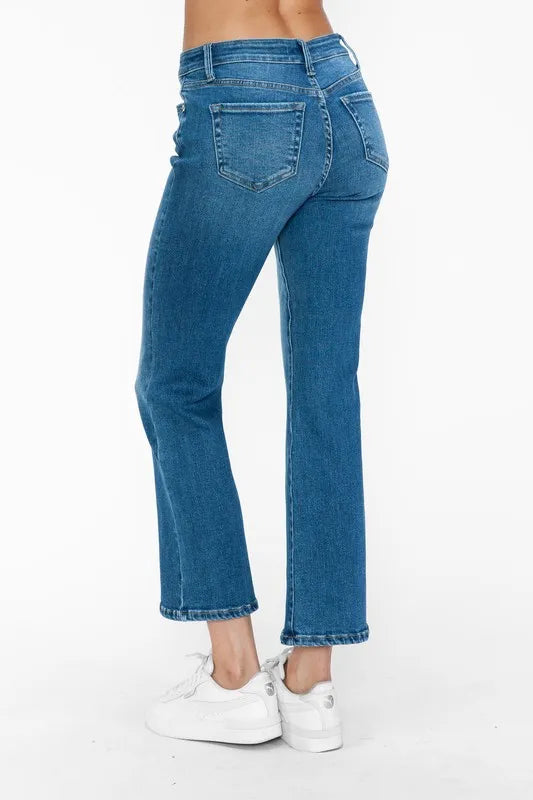 bytos Full Size Cat's Whiskers Mid Rise Ankle Jeans - Fashorio