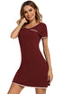 Contrast Trim Pocketed Round Neck Lounge Dress - Fashorio