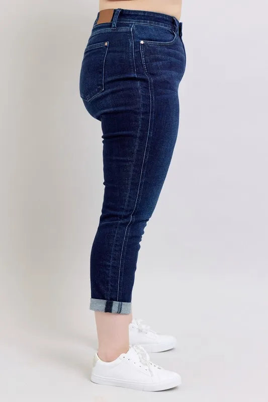 Judy Blue Full Size High Waist Boyfriend Jeans Plus Size - Fashorio