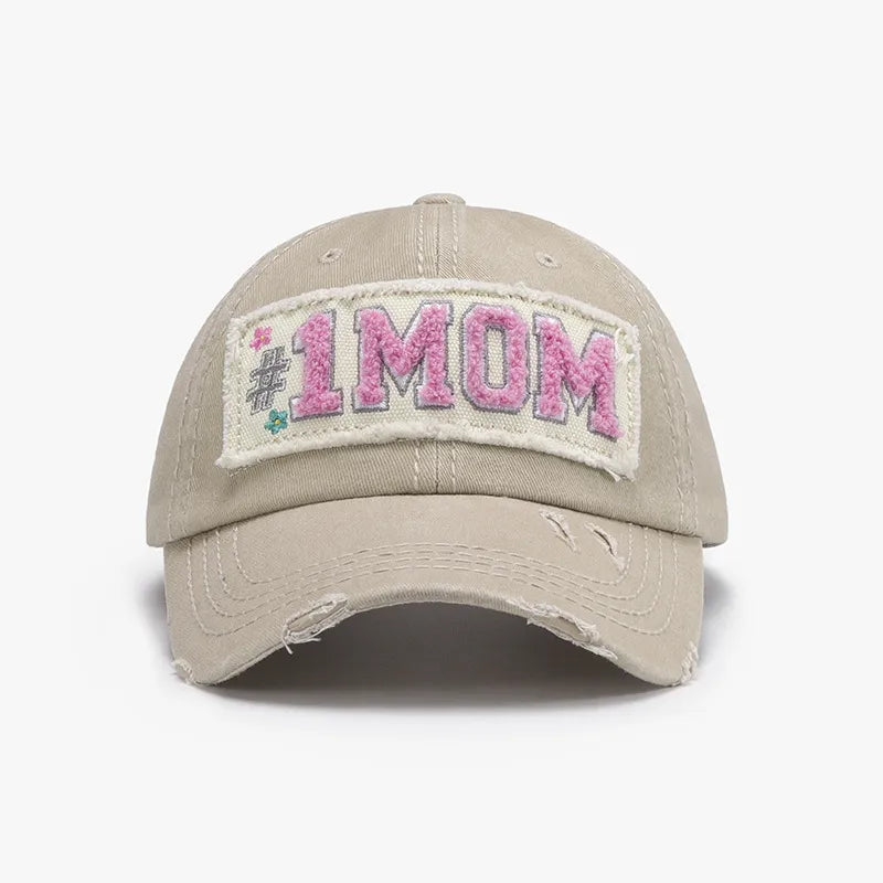 Letter Adjustable Cotton Baseball Cap Khaki One Size - Fashorio