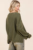 Mittoshop Mineral Wash Cutout Pocket Long Sleeve Waffle Top - Fashorio