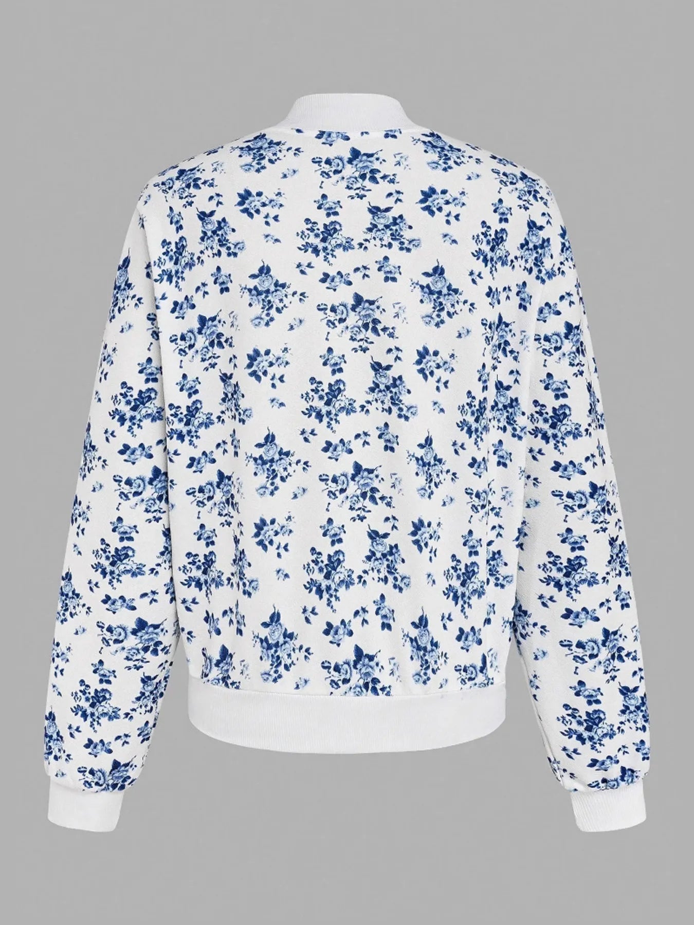Printed Zip Up Long Sleeve Jacket - Fashorio