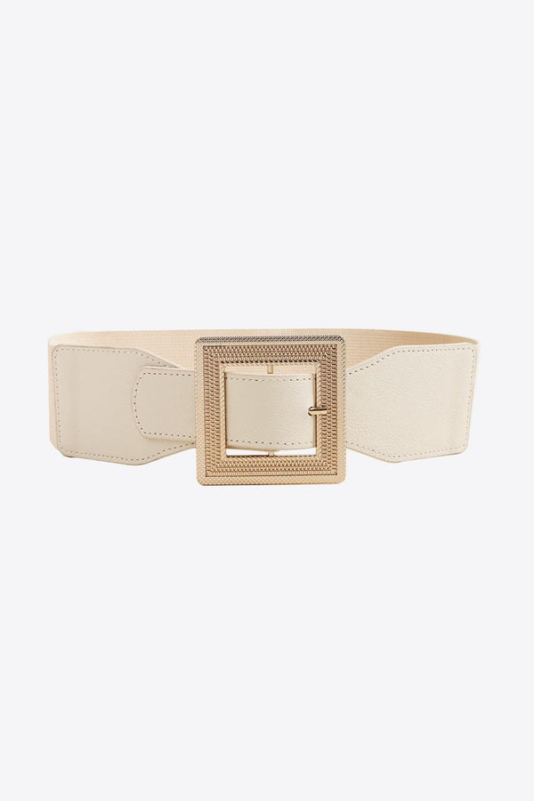 PU Leather Belt Ivory One Size - Fashorio