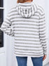 Striped Ribbed Knit Hoodie with Kangaroo Pocket - Fashorio