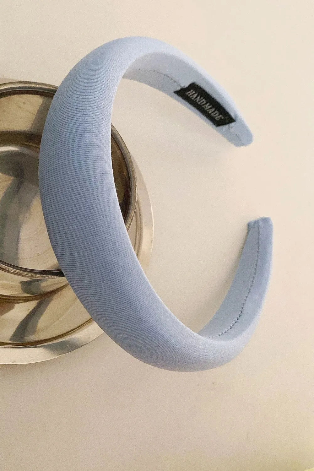 Solid Polyester Wide Headband Light Blue One Size - Fashorio