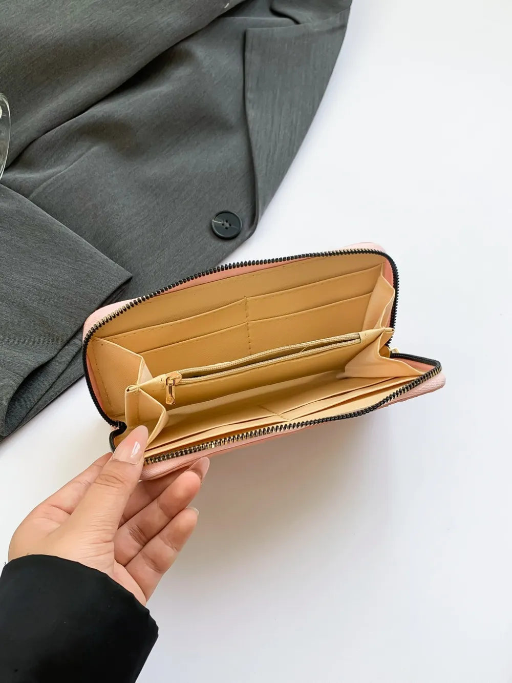 PU Leather Solid Color Wallet - Fashorio