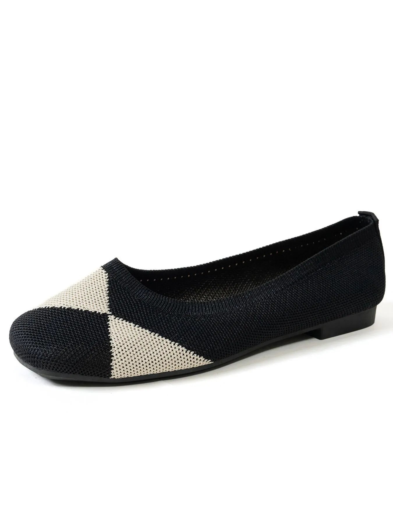 Color Block Knit Slip-On Loafers - Fashorio