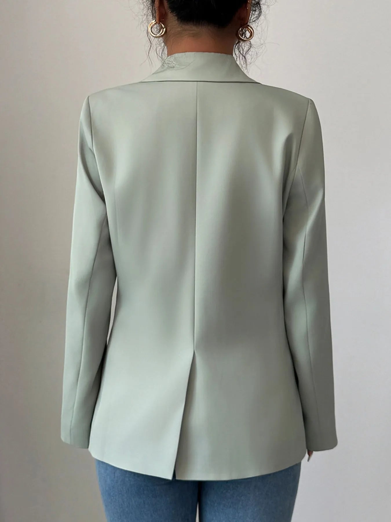 One Button Lapel Collar Blazer - Fashorio