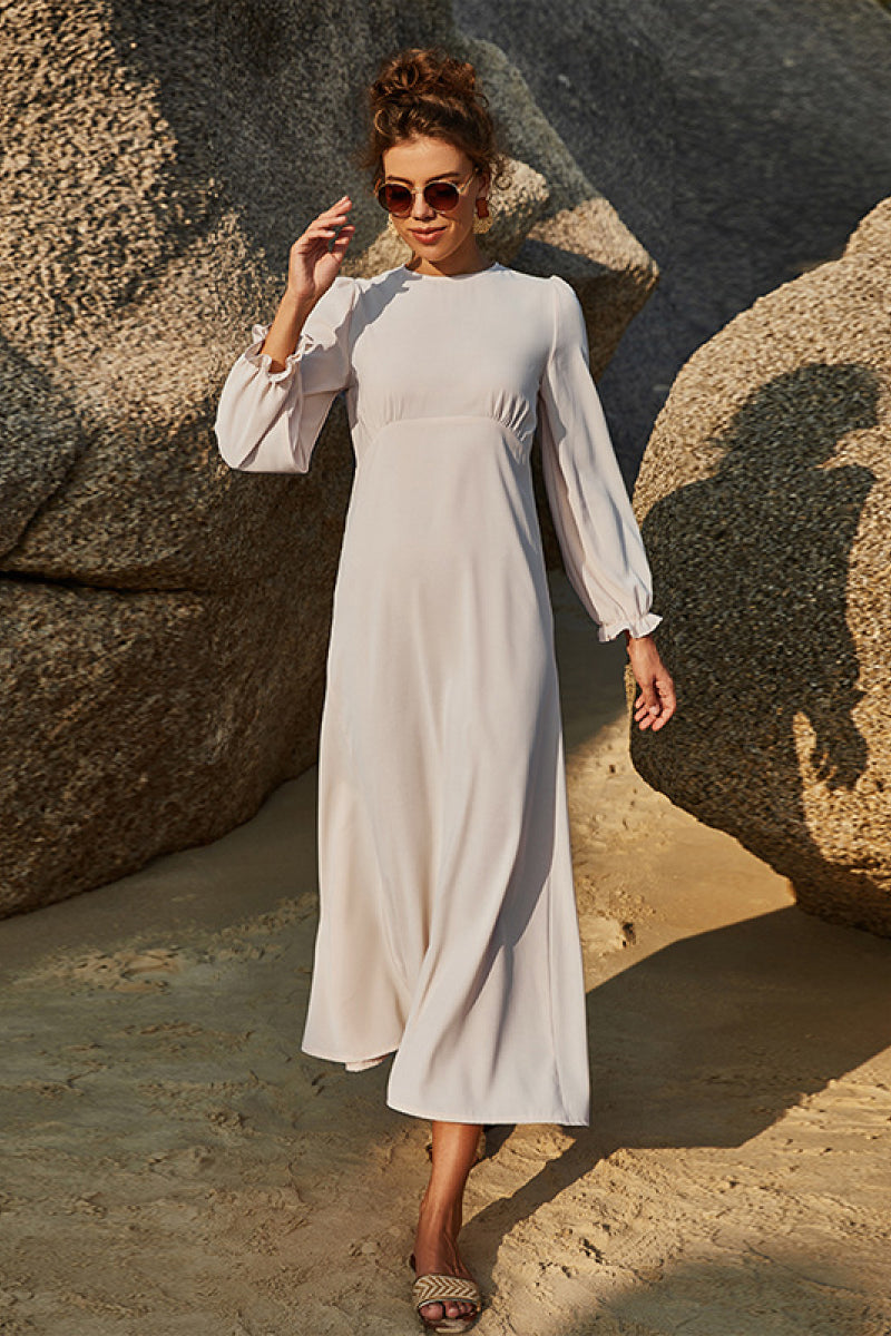 Puff Sleeve Flounce Dress - Fashorio