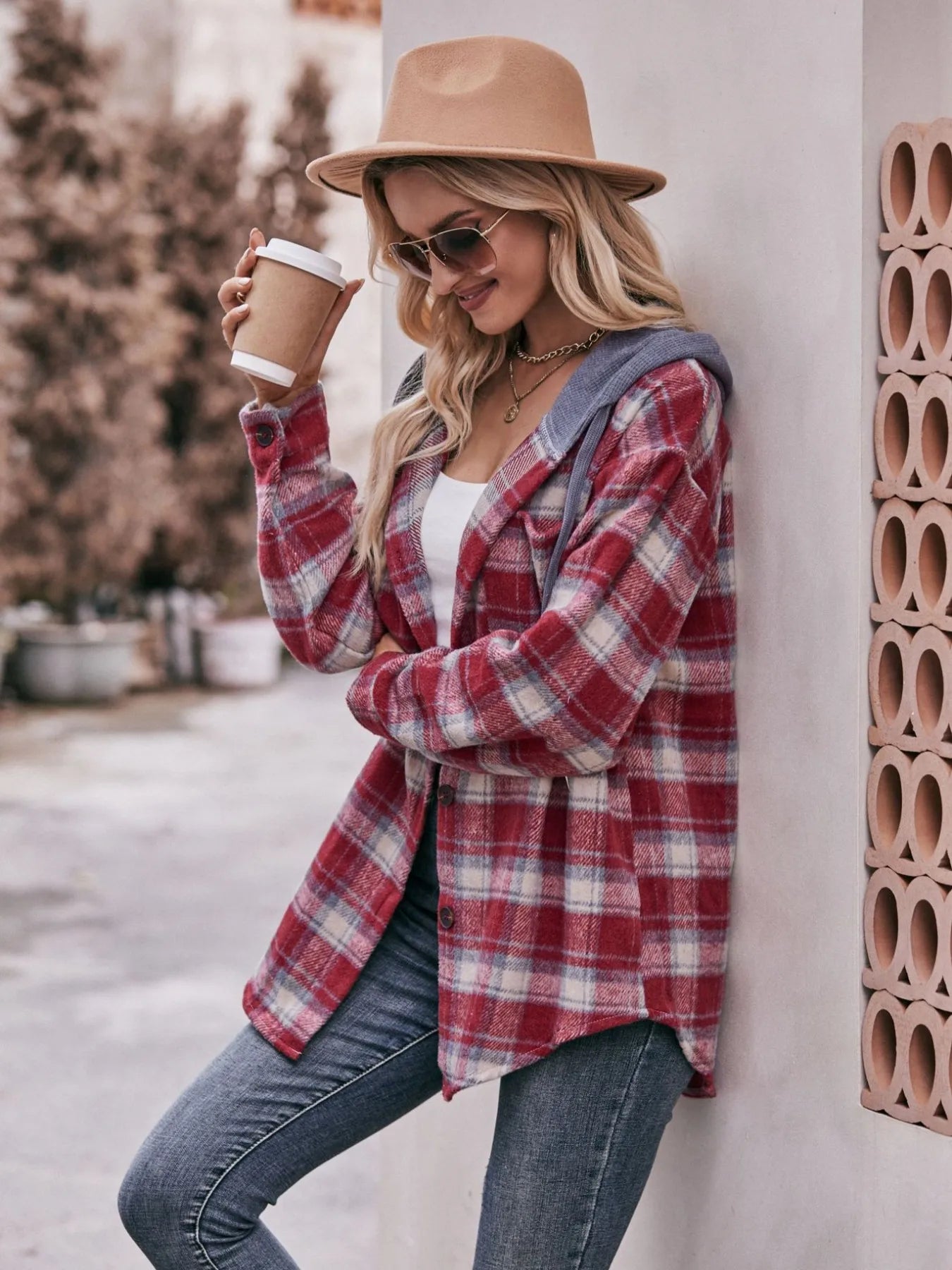 Oversized Plaid Button-Up Shacket – Lightweight Casual Layer - Fashorio