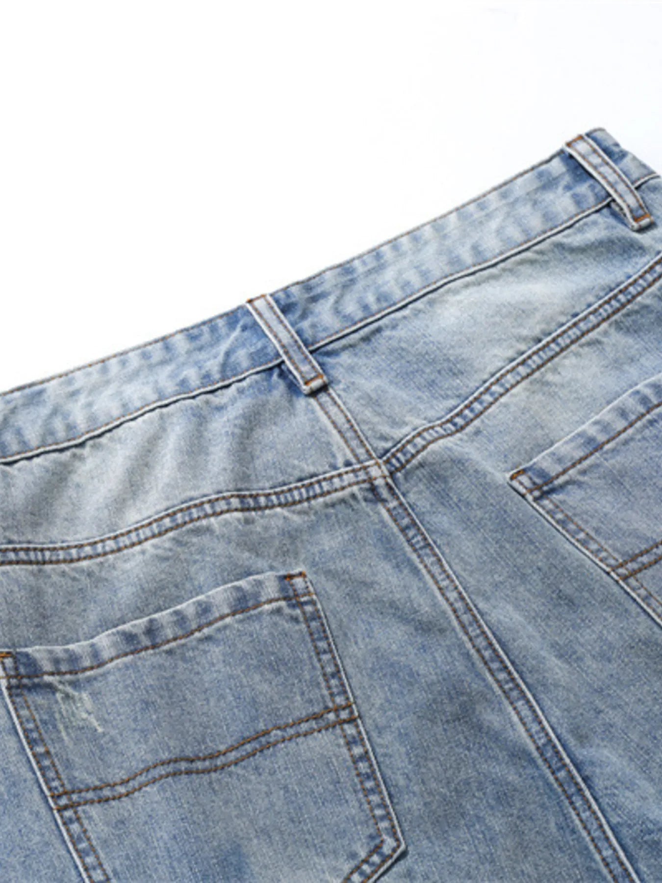 Men's Wide Leg Wash Denim Shorts - Fashorio