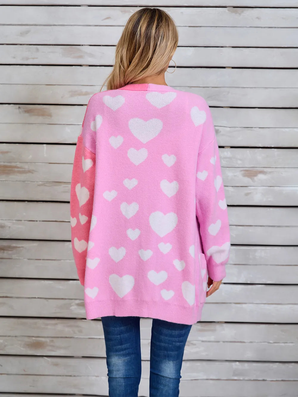 Angel Wings Heart Open Front Long Sleeve Cardigan - Fashorio