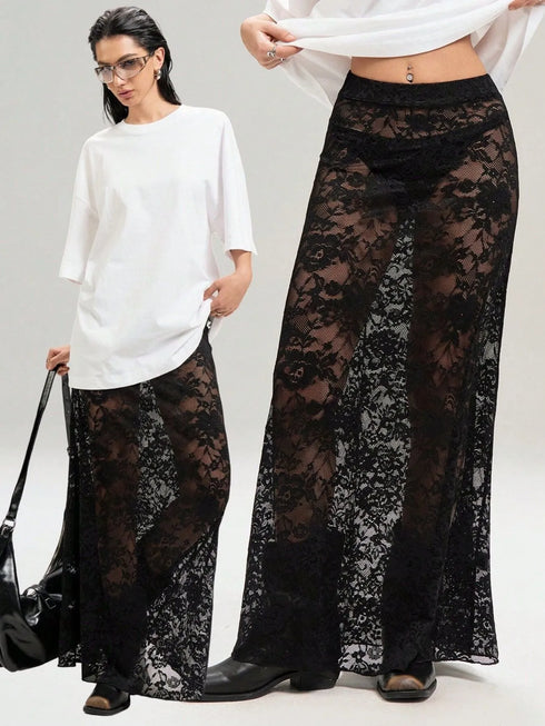 Lace Maxi Skirt - Fashorio