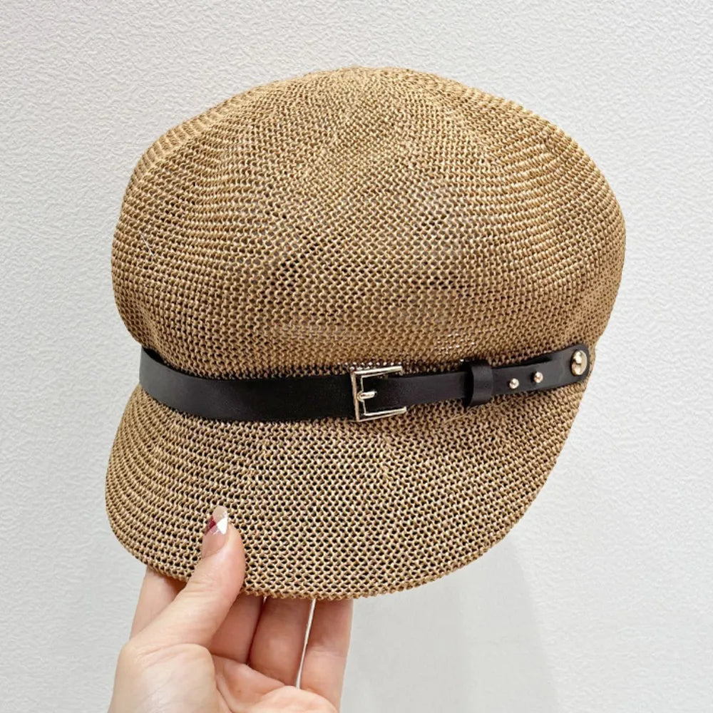 Straw Woven Buckle Hat - Fashorio