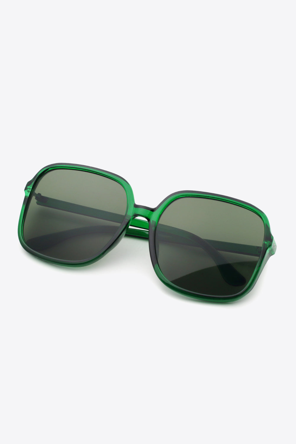 Polycarbonate Square Sunglasses Green One Size - Fashorio