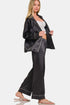 Zenana Satin Long Sleeve Shirt and Pants Pajama Set - Fashorio