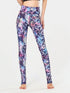 Printed Wide Waistband Active Leggings with Stirrups - Fashorio