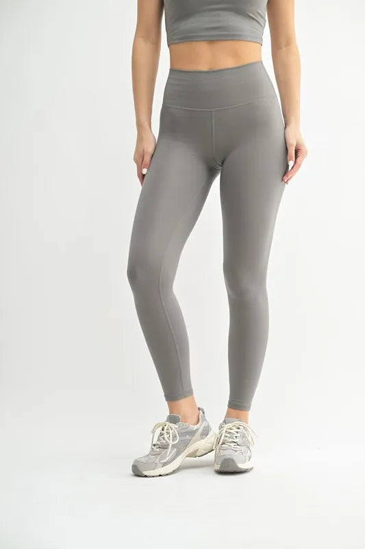 MONO B Venice Cloud Light Contour High-Waisted Leggings NEW PEWTER - Fashorio