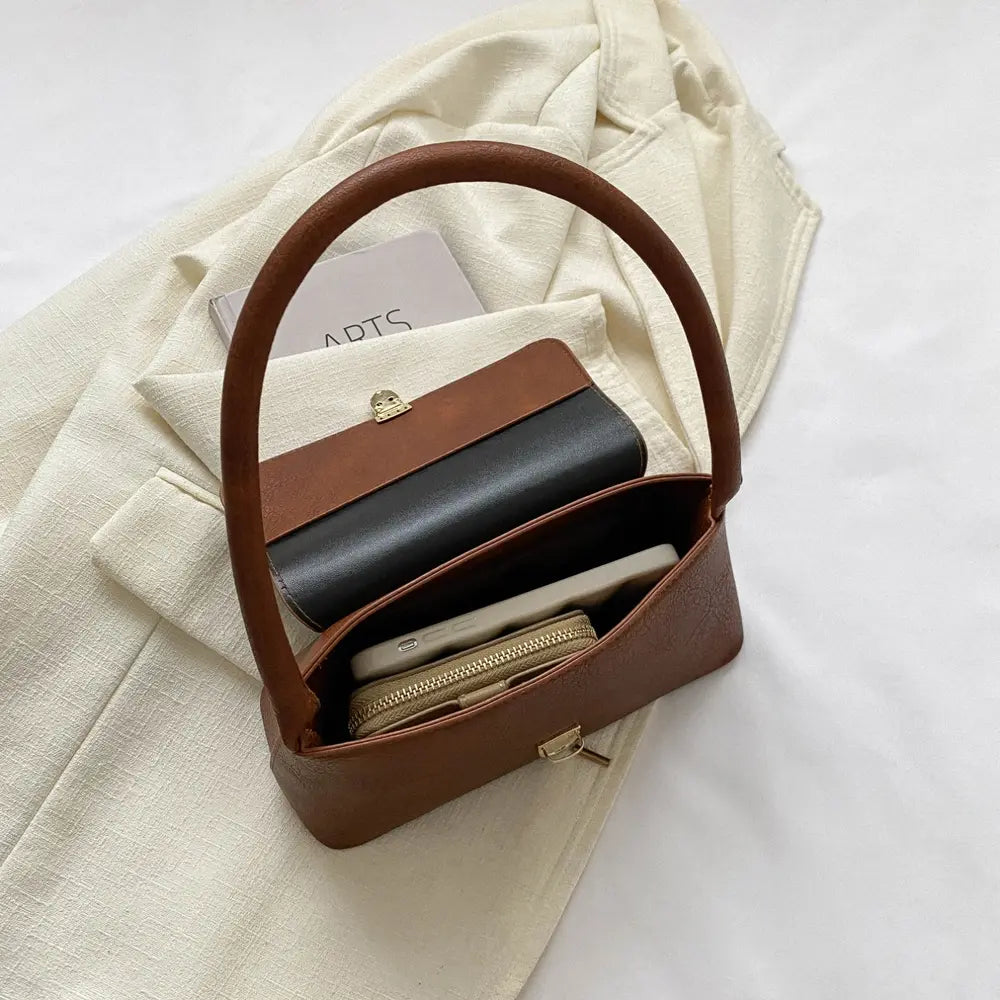 PU Leather Shoulder Bag - Fashorio