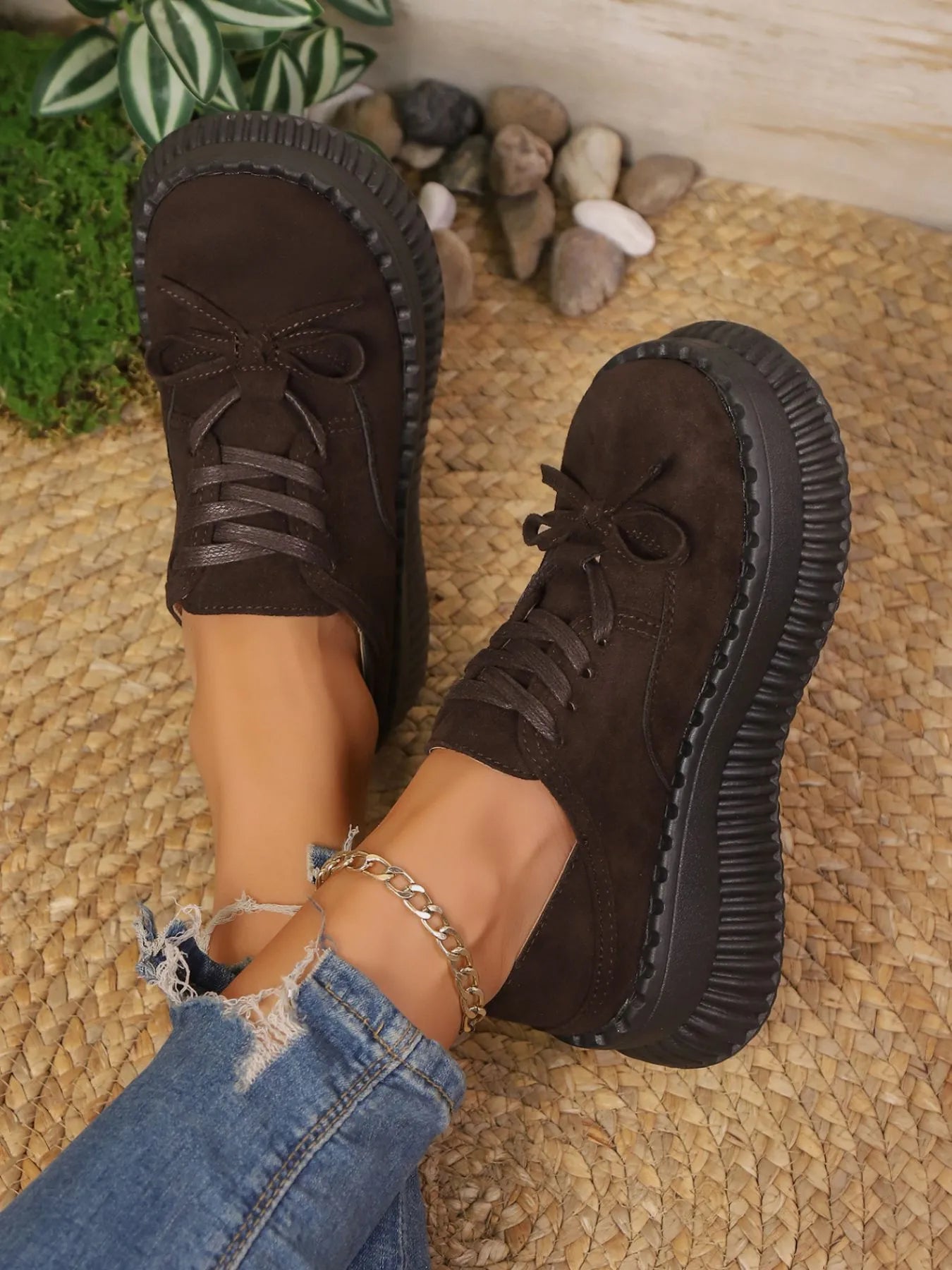 Lace Up Platform Loafers - Fashorio