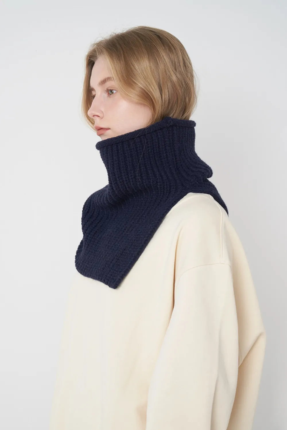 Slit Pullover Knit Scarf - Fashorio