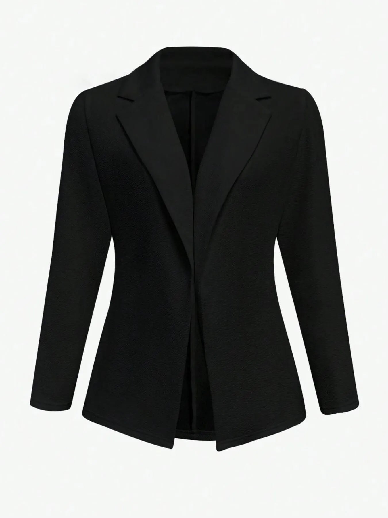 Lapel Collar Open Front Blazer - Fashorio