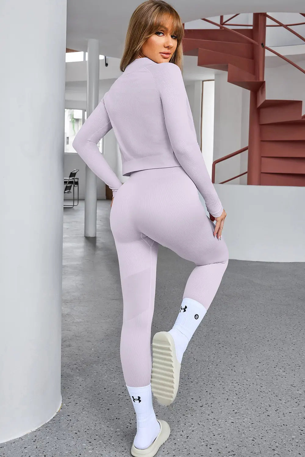 Tank Cropped Active Top and Pants Set - Fashorio