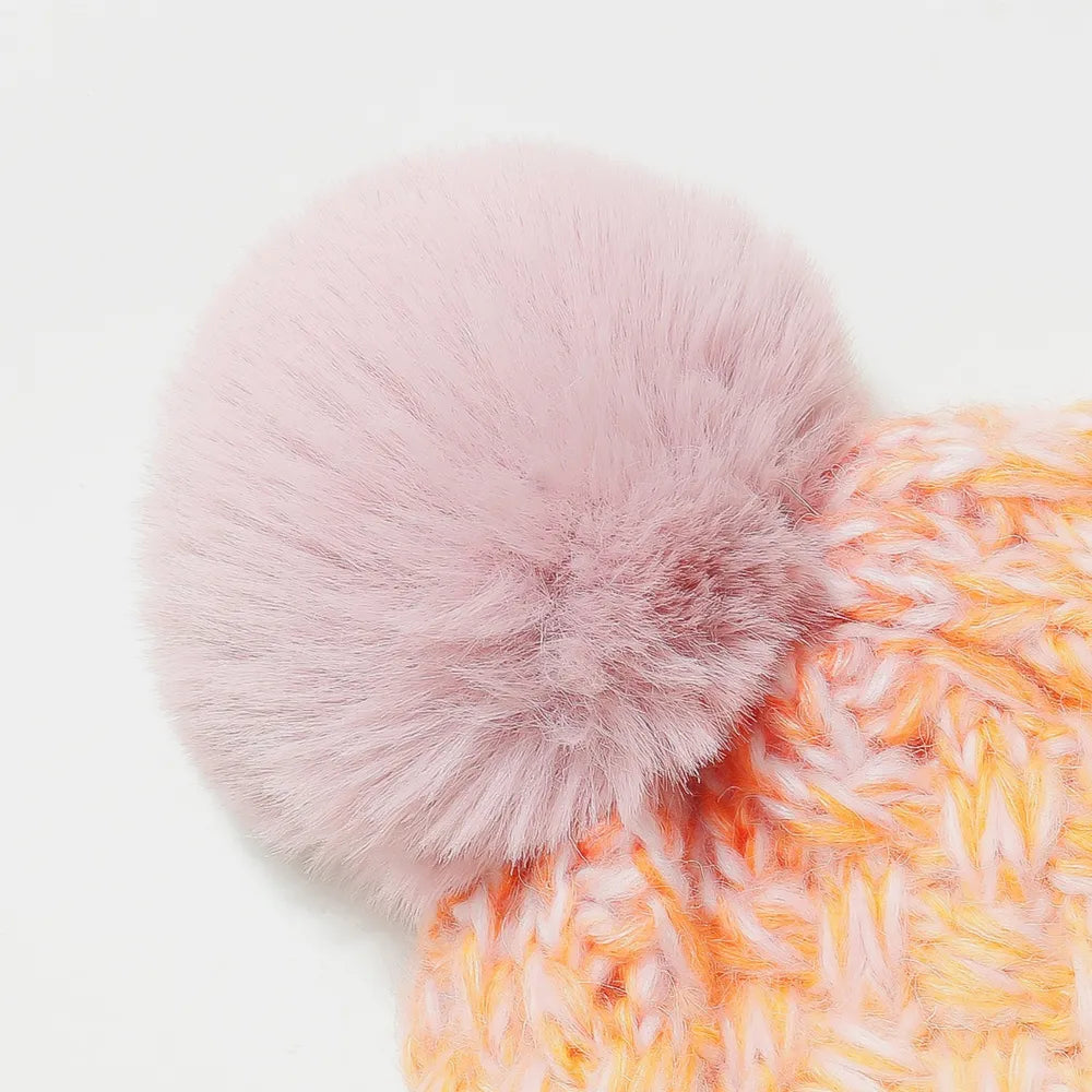 Gradient Knit Hat with Pompom - Fashorio