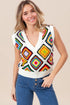 BiBi Diamond Granny Square Sweater Vest - Fashorio