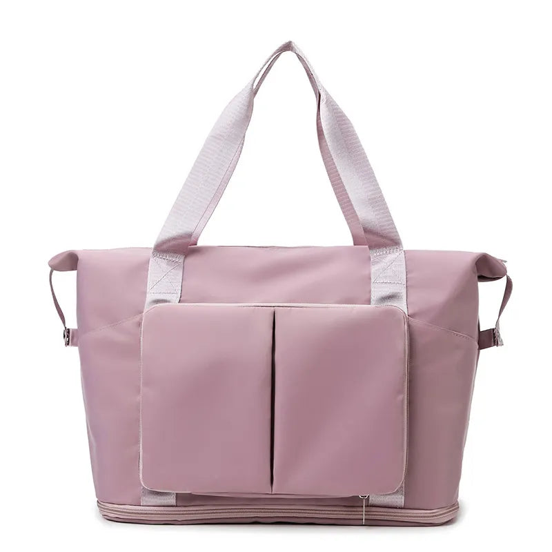 Oxford Cloth Multi Pocket Travel Bag Dusty Pink One Size - Fashorio
