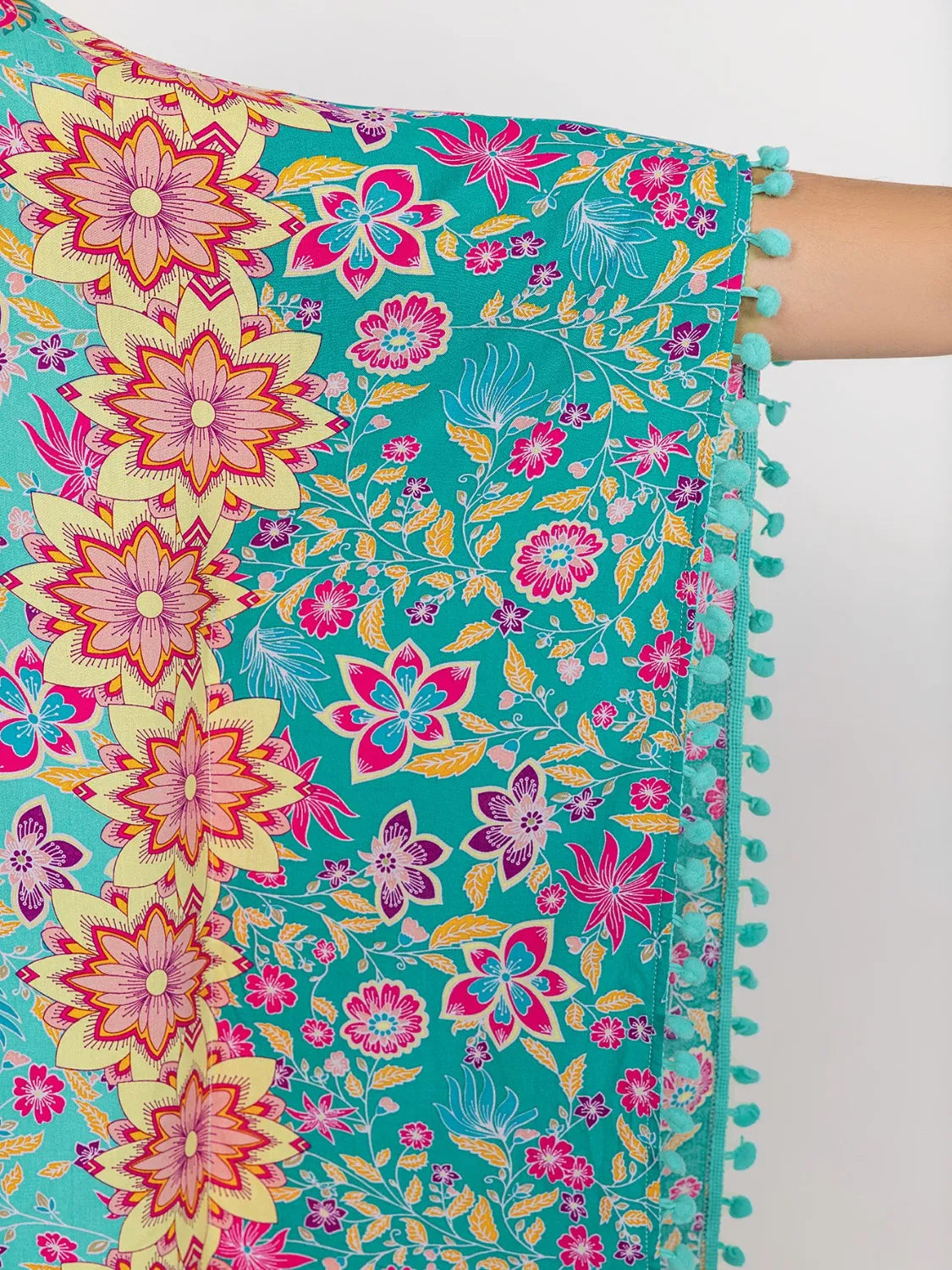 Plus Size Printed Open Front Cover-Up - Fashorio