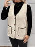 Plus Size Contrast Trim Button Up Vest Coat - Fashorio