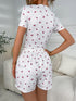 Ivy Lane Floral Ruched T-Shirt and Shorts Lounge Set - Fashorio