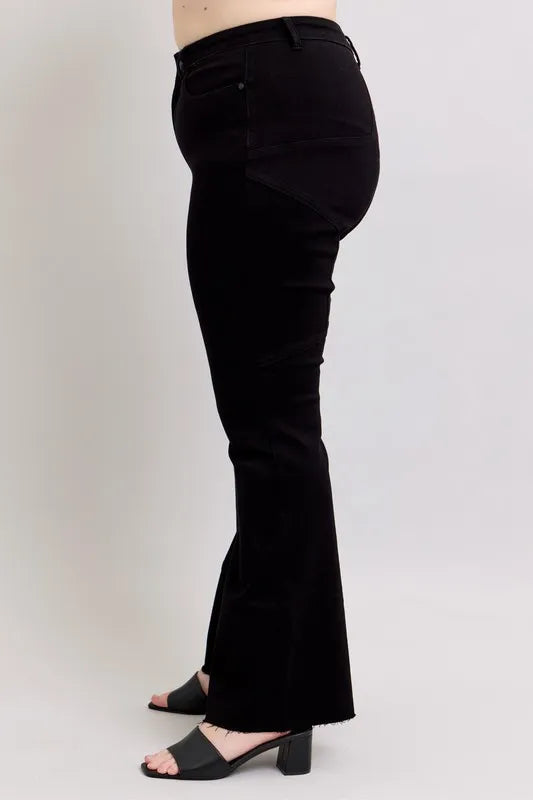 Judy Blue Full Size High Waist Star Seam Detail Flare Plus Size - Fashorio