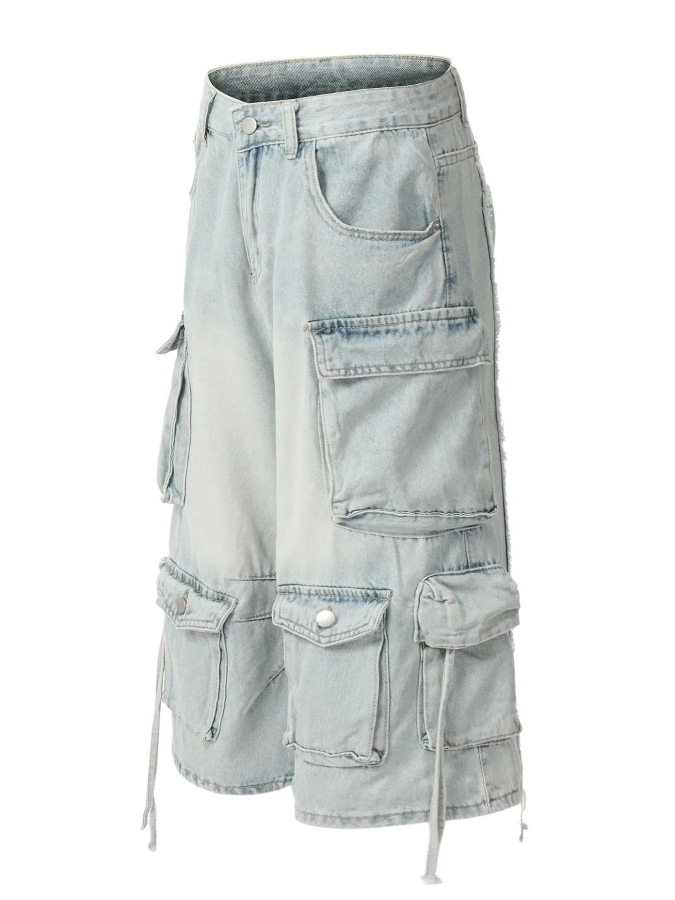 Men's Wide Leg Cargo Denim Shorts - Fashorio