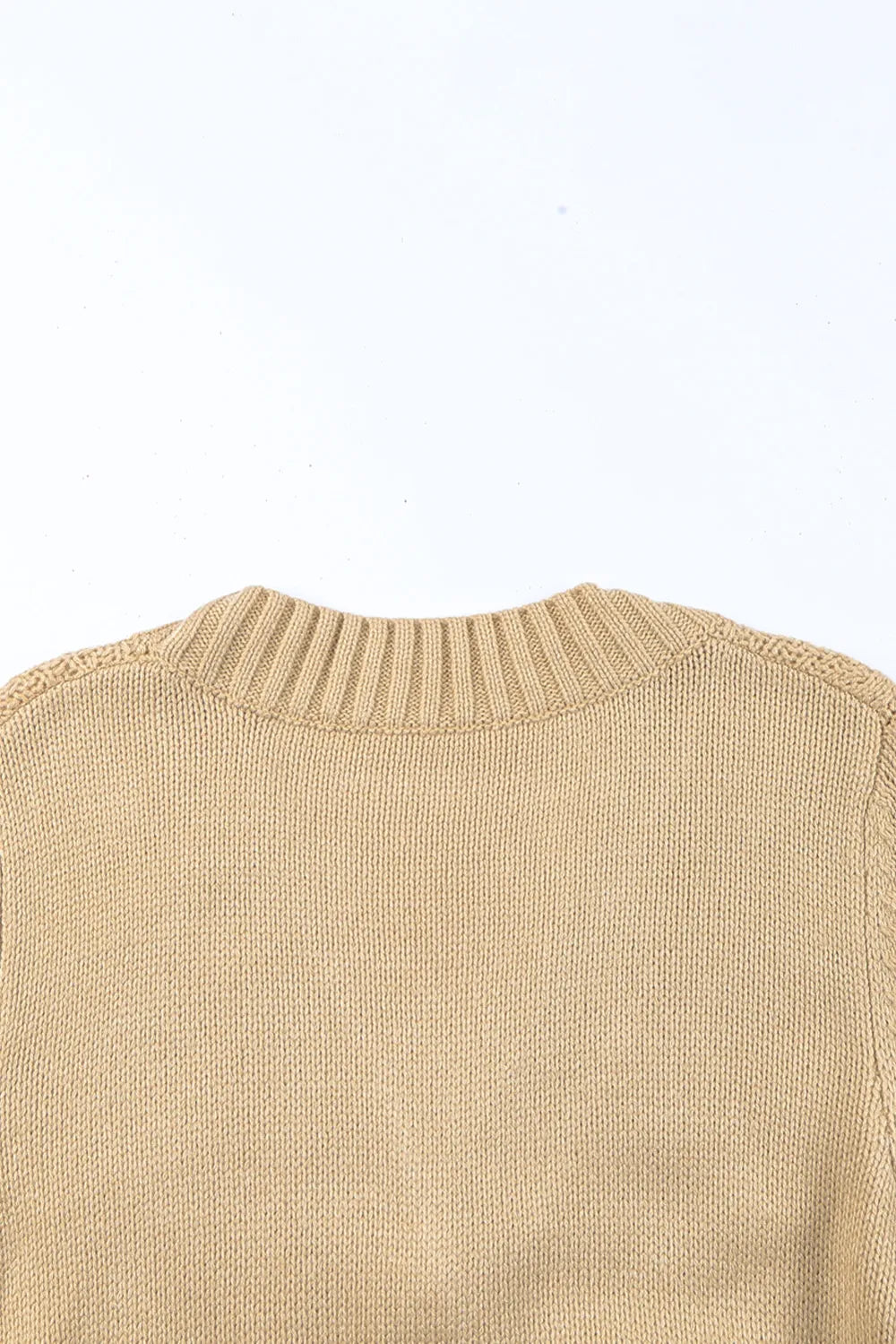 Cable-Knit Button Down V-Neck Cardigan - Fashorio