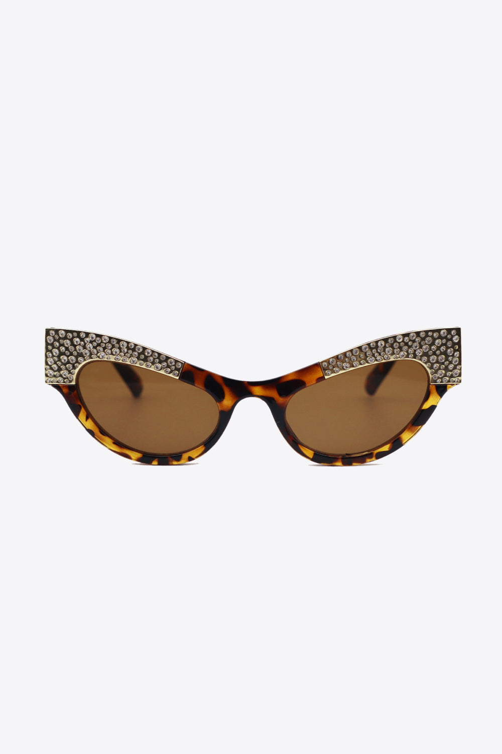 UV400 Rhinestone Trim Cat-Eye Sunglasses - Fashorio