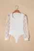 Eyelet Lace Long Sleeve Bodysuit - Fashorio