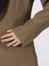 Contrast Lapel Collar Long Sleeve Blazer - Fashorio
