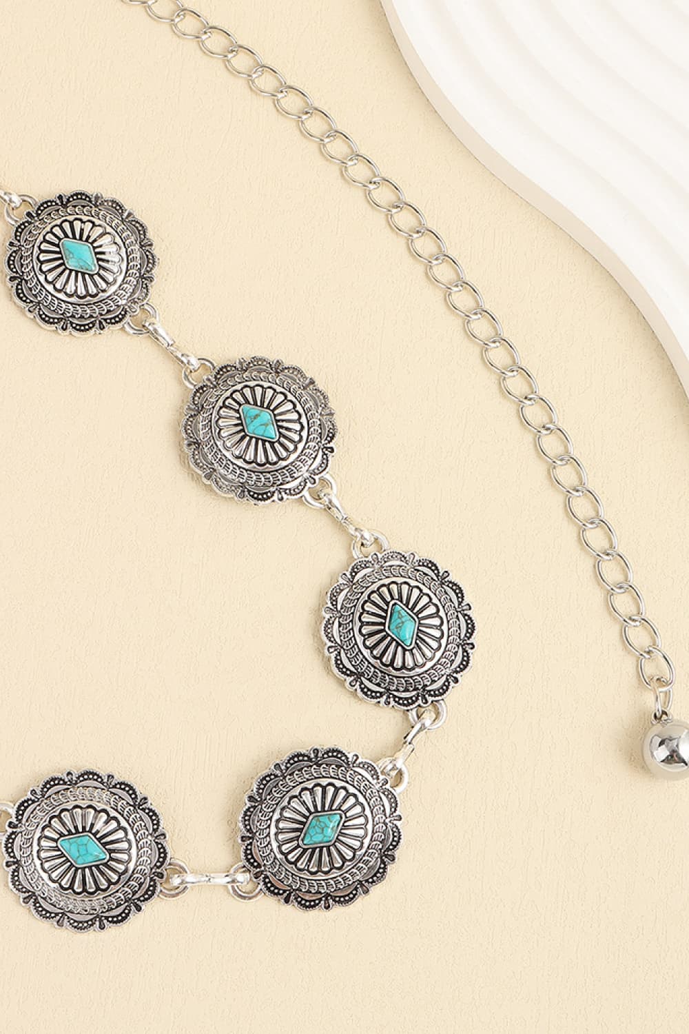 Vintage Turquoise Alloy Belt - Fashorio