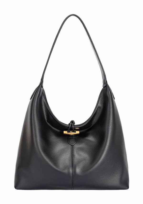 David Jones Classic Leather Shoulder Bag BLACK One Size - Fashorio