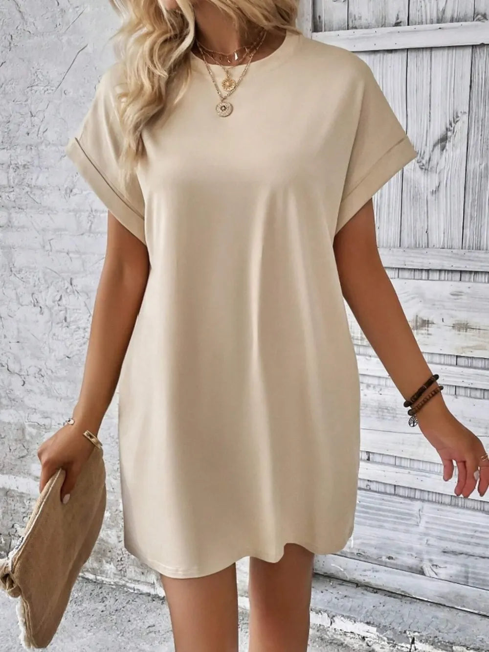 Casual Pocketed Short Sleeve Dress – Relaxed Everyday Comfort - Fashorio