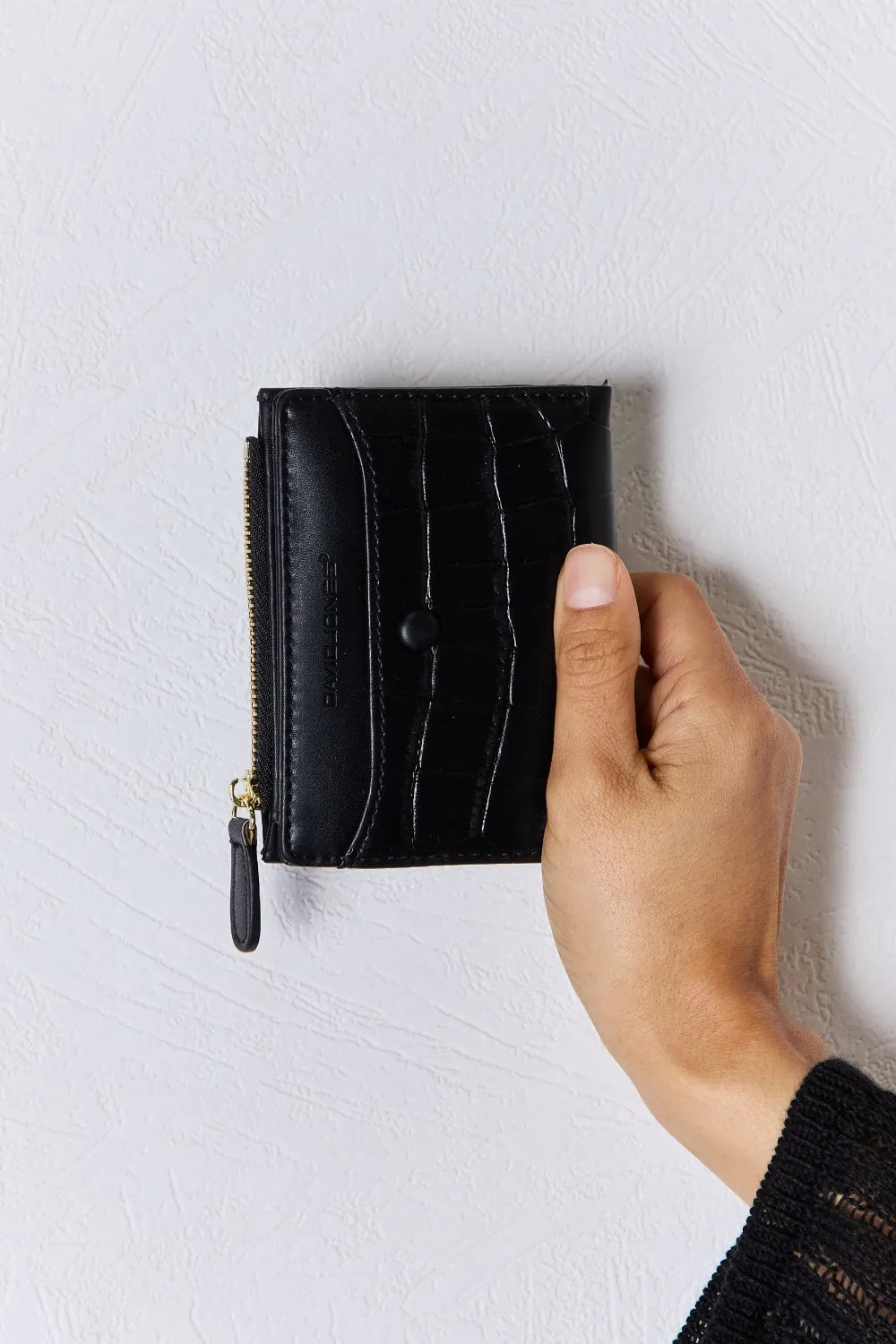 David Jones Texture PU Leather Mini Wallet BLACK One Size - Fashorio
