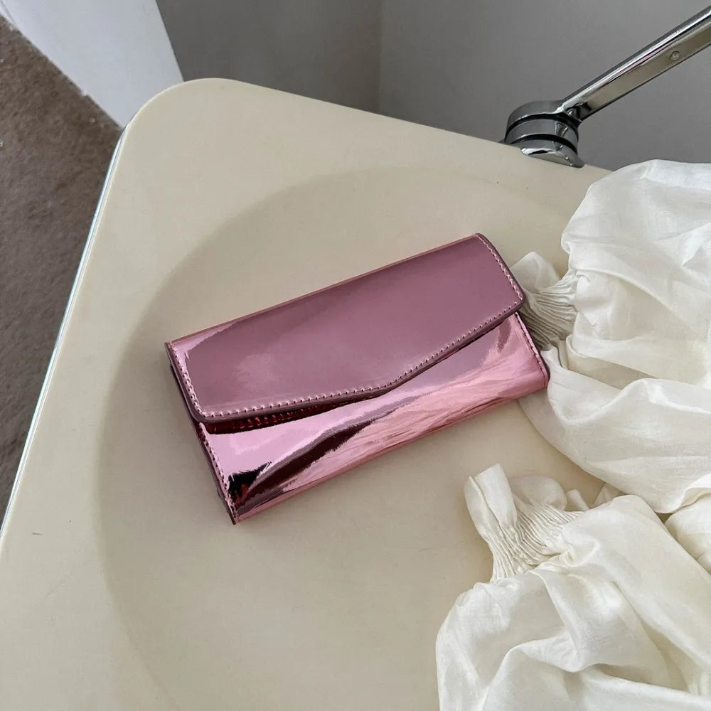 PU Leather Small Wallet Pink Purple One Size - Fashorio