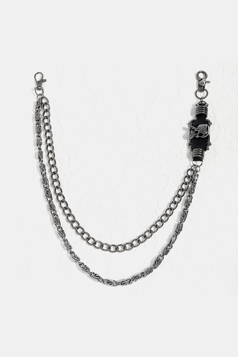 Double Layer Alloy Chain Belt Black One Size - Fashorio